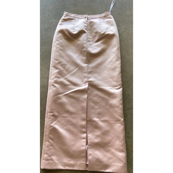 Vintage Pinky & Me Skirt Womens Size 4 Pink Formal Satin Long Maxi Lined Back - Picture 11 of 13
